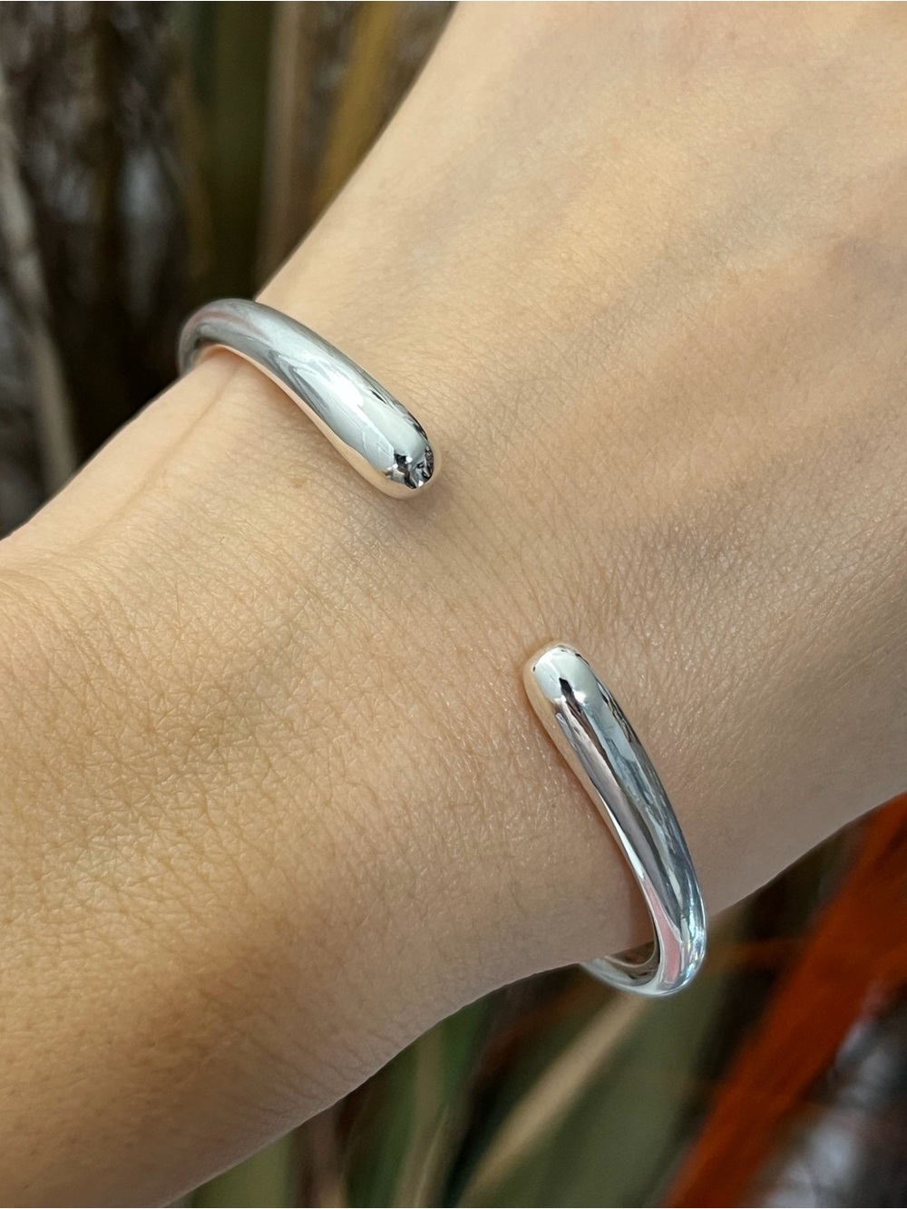 S925 Silver plain bangle cuff Bracelet for women girls top seller